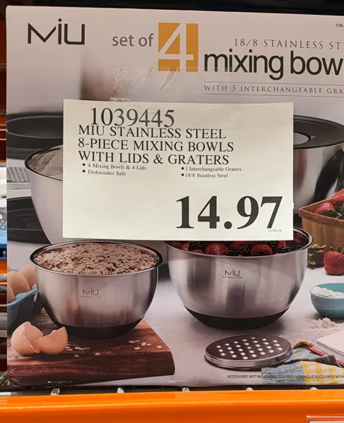 Miu Stainless Steel 8-Piece Mixing Bowls With Lids & Graters