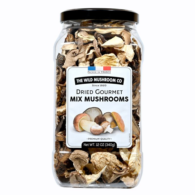 The Wild Mushroom Co Dried Mushroom Mix 12 Ounce Container