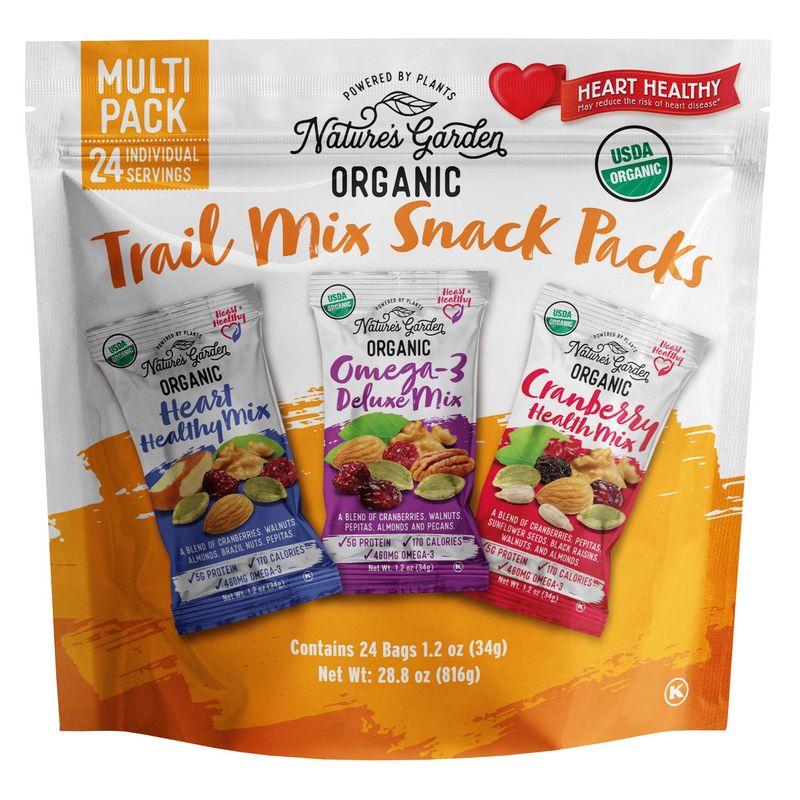 Nature'S Garden Organic Trail Mix Snack Packs 24 ct