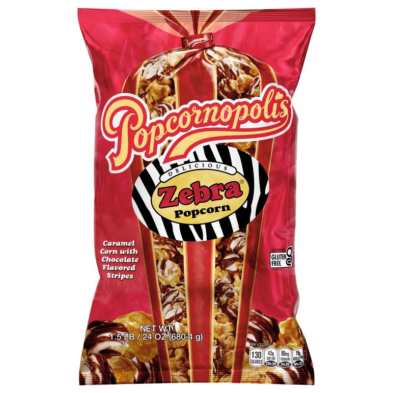 Popcornopolis Zebra Popcorn 24 Ounce