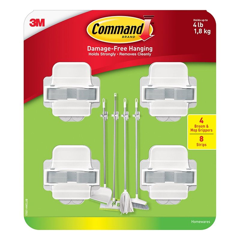3m Command Gripper 4pk Broom & Mop