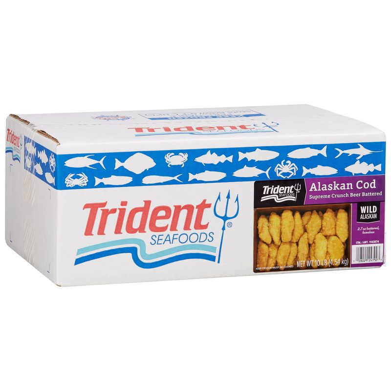 Trident Seafoods Breaded Cod Box 2.7 oz (10 Lbs)