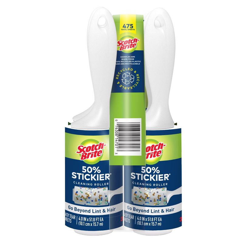 Scotch Brite 50% Stickier Lint Rlr 5/95 Sheet Rollers