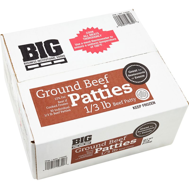 Big Ground Beef Patties 1/3 lb (10 Lbs)