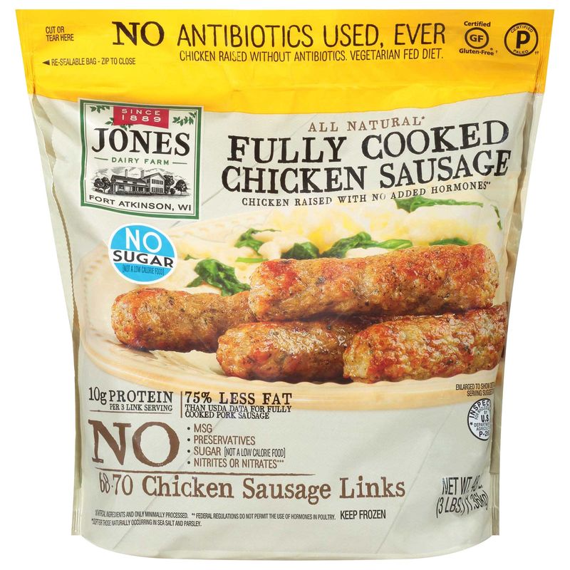 Jones Dairy Abf Chicken Sausage 3 lbs