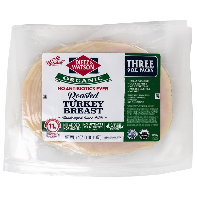 Dietz & Watson Organic Sliced Turkey 3/9 oz (1.7 Lbs)