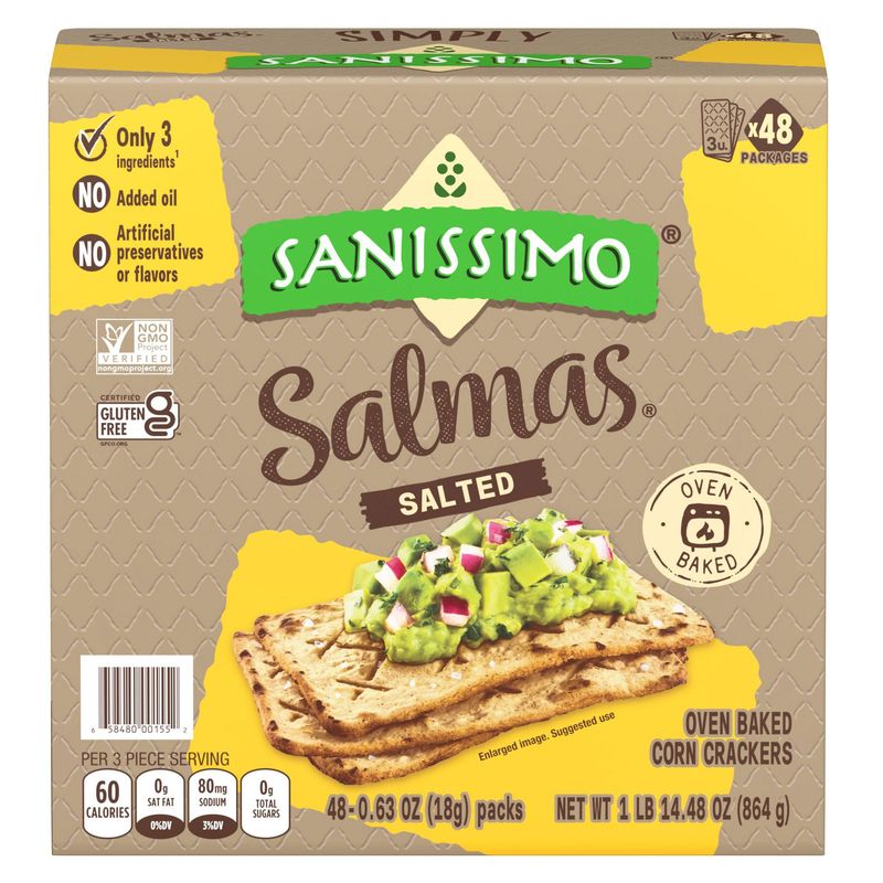 Sanissimo Salmas Corn Crackers 48ct 1.89lbs