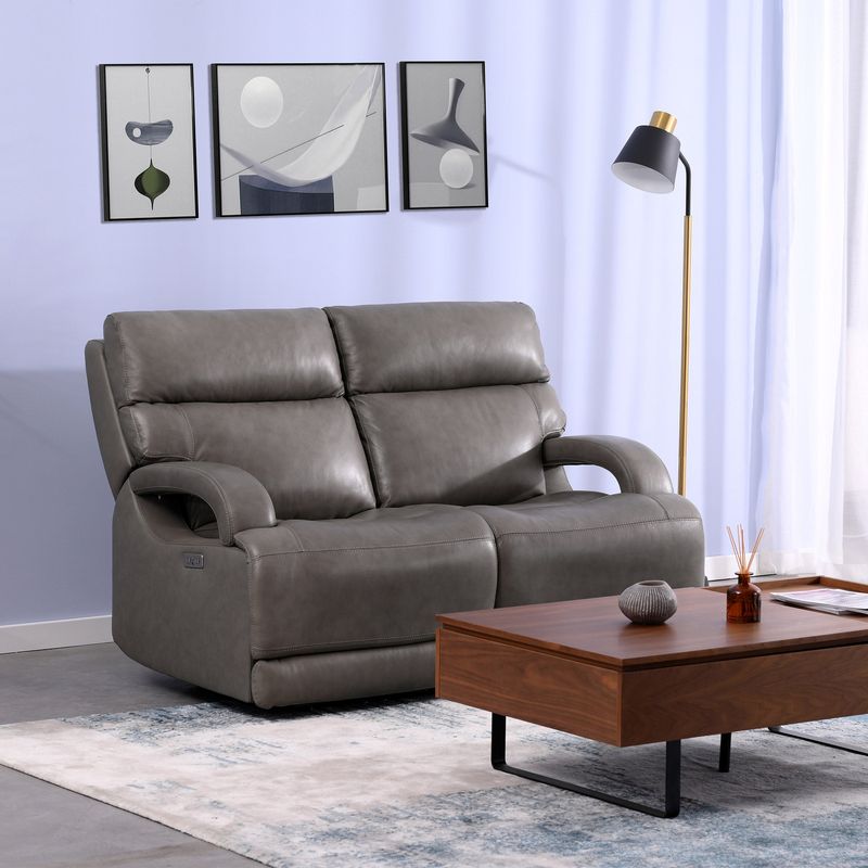 Simon Li Leather Power Reclining Loveseat