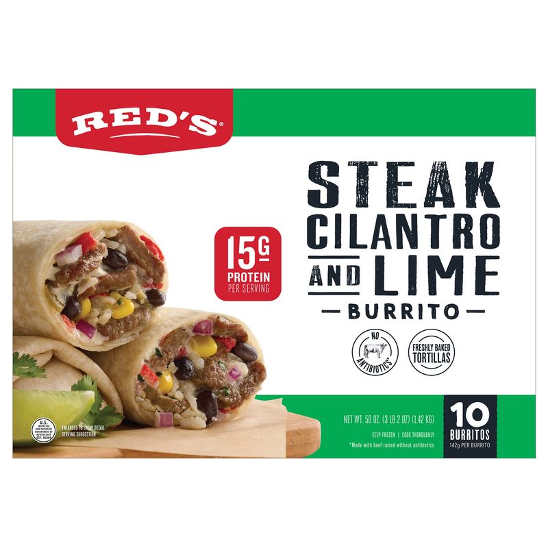 Red'S Steak Cilantro Burrito 10 Count Box
