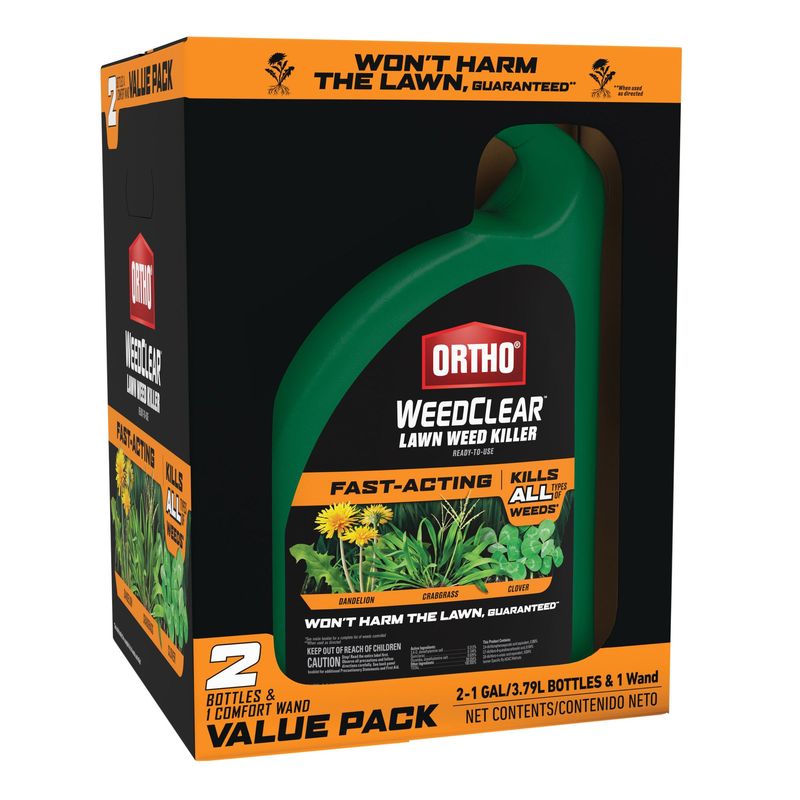 Ortho Weedclear Lawn Weed Killer 2-1 Gallon Rtu +1 Wand