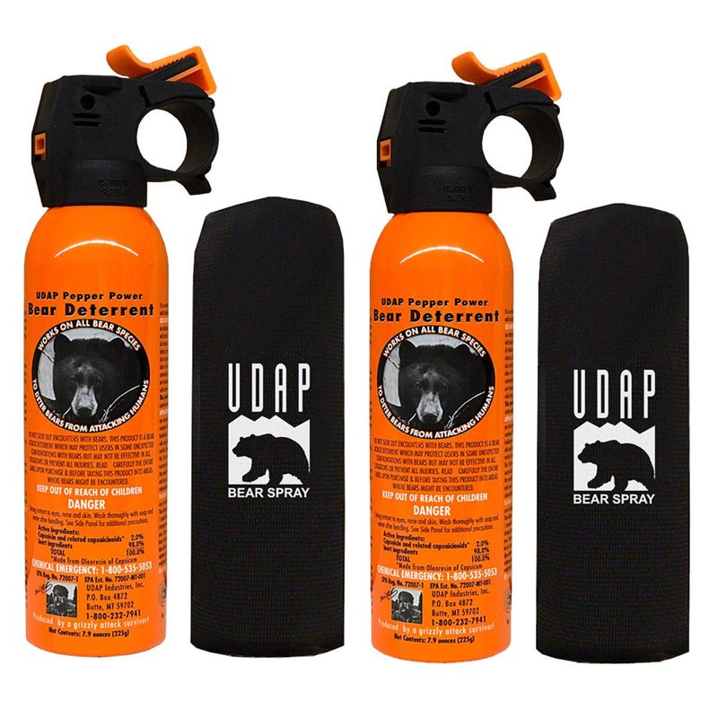 Udap Safety Orange Bear Spray 2 Pack With Holster