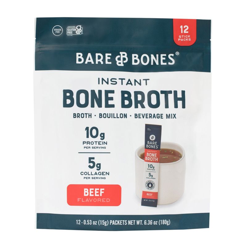 Bare Bones Beef Bone Broth Sticks 12 ct