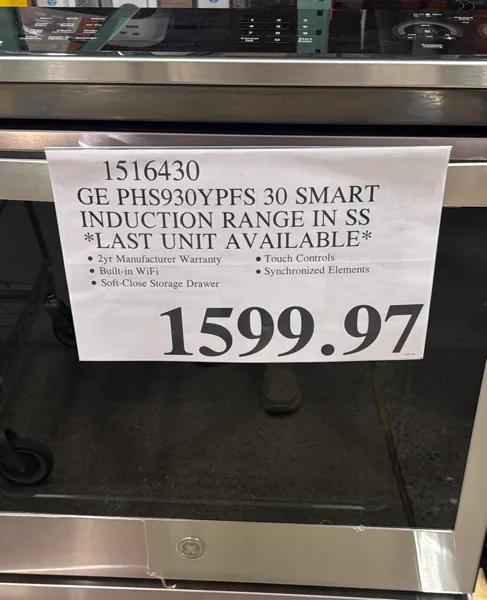 Ge Phs930ypfs 30 Smart Induction Range in Ss