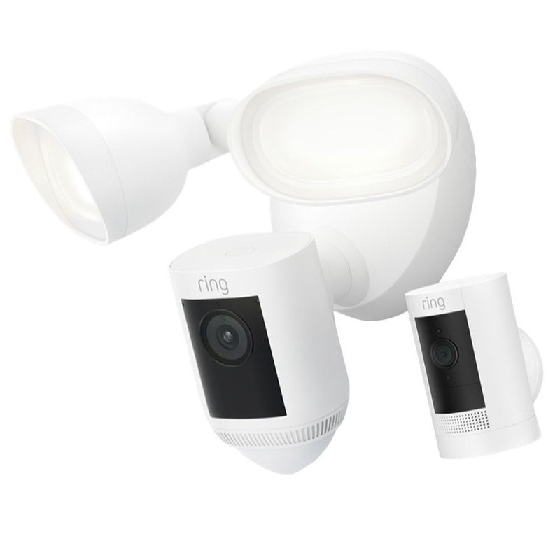 Ring Floodlight Pro Bundle W/ Stick Up Cam ^