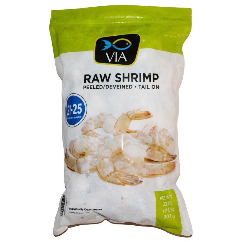 Via Shrimp 21/25 Raw White Tail On 2 lb
