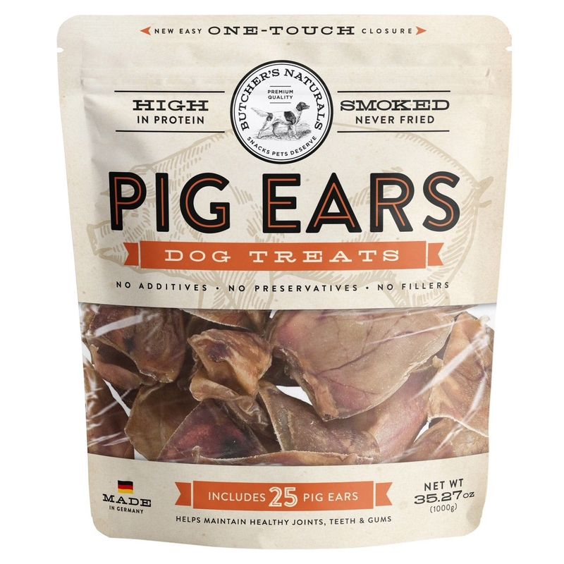 Butcher'S Natural Pig Ears 35.27 Ounce Bag