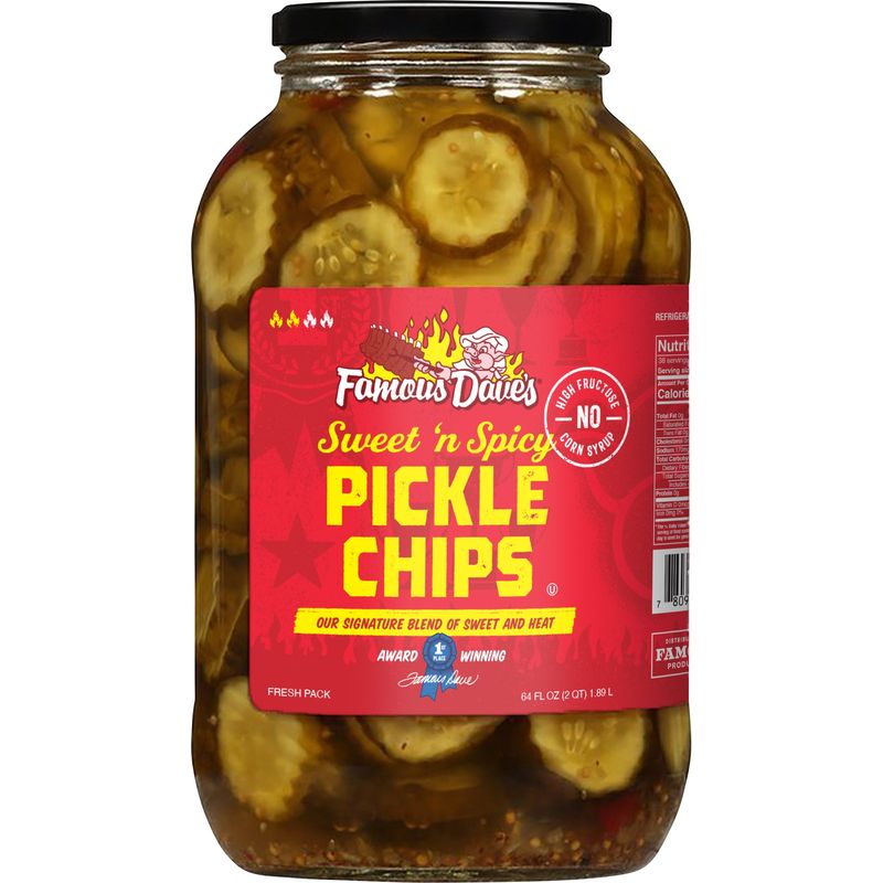 Famous Dave'S Sweet N Spicy Pickles 64 Ounce Jar