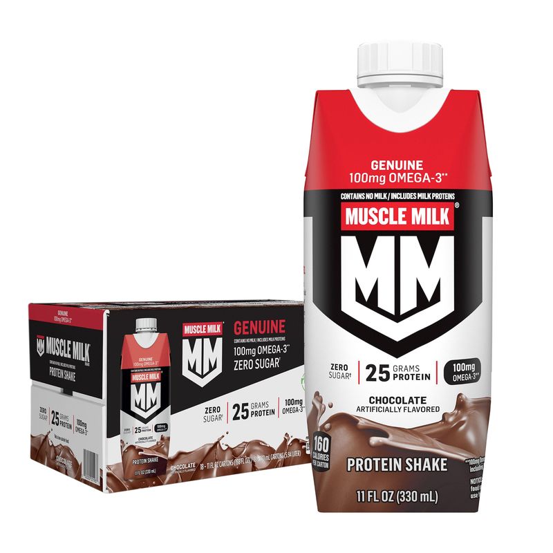 Muscle Milk Genuine Omega-3 Protein Shake Chocolate 18/11 oz