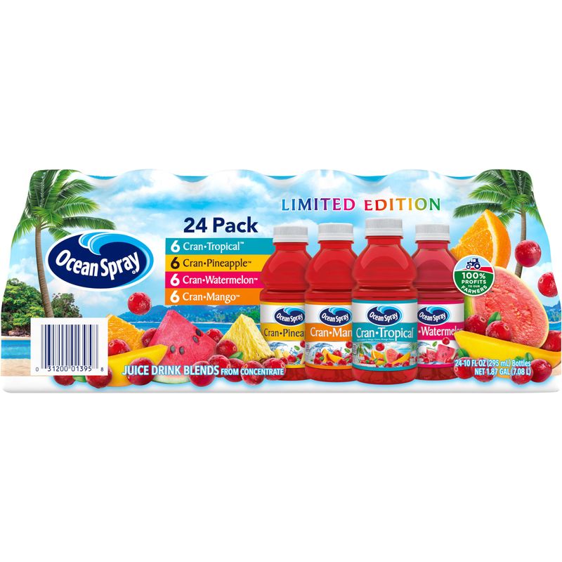 Ocean Spray Cran Tropical Variety 24/10 Ounce Bottles