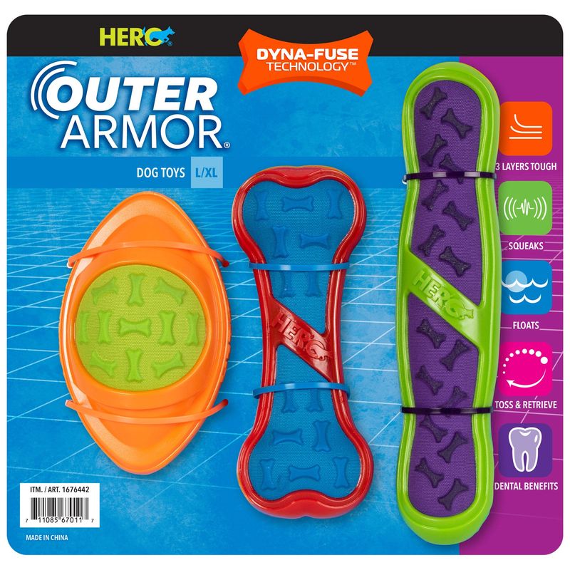 Hero Outer Armor Dog Toys 3 Pack