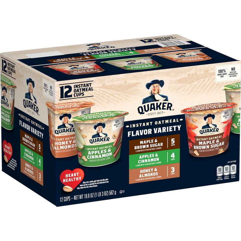 Quaker Inst Oatmeal Vty Pack 12ct