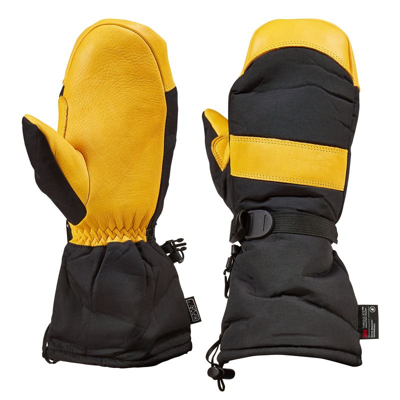 Saranac Guantlet Mitt Deerskin Gold/Black