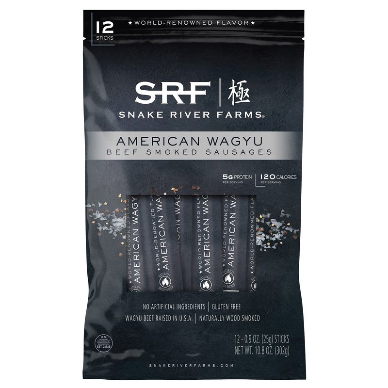 Snake River Farms Wagyu Beef Sticks 12 Pack .9 Ounces Each