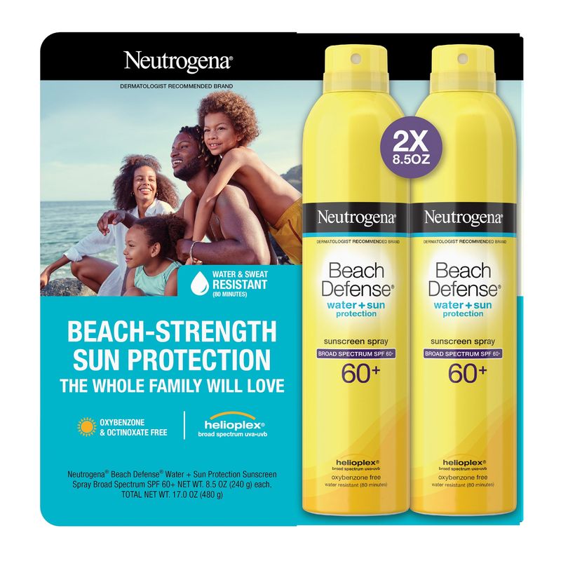 Neutrogena Beach Defense SPF 60+ 8.5 Oz, 2 Pack