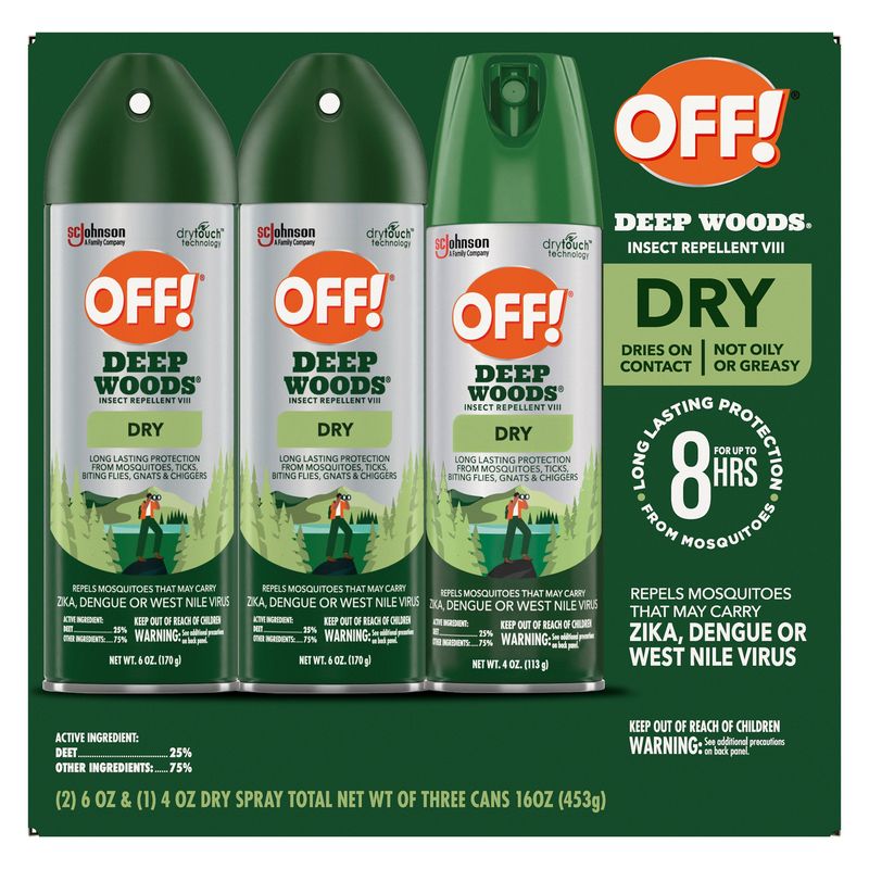 Off! Deep Woods Dry Insect Repellent 2 pk /6 oz + 1 Pk/4 oz