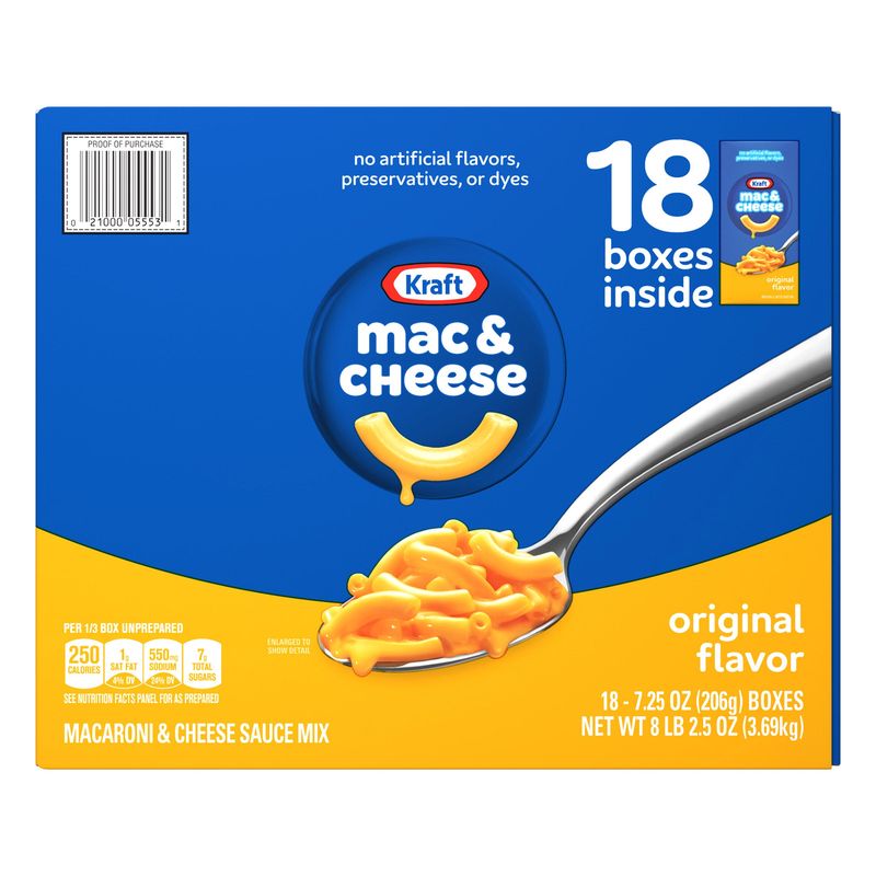Kraft Macaroni & Cheese 18/7.25 Ounce Boxes