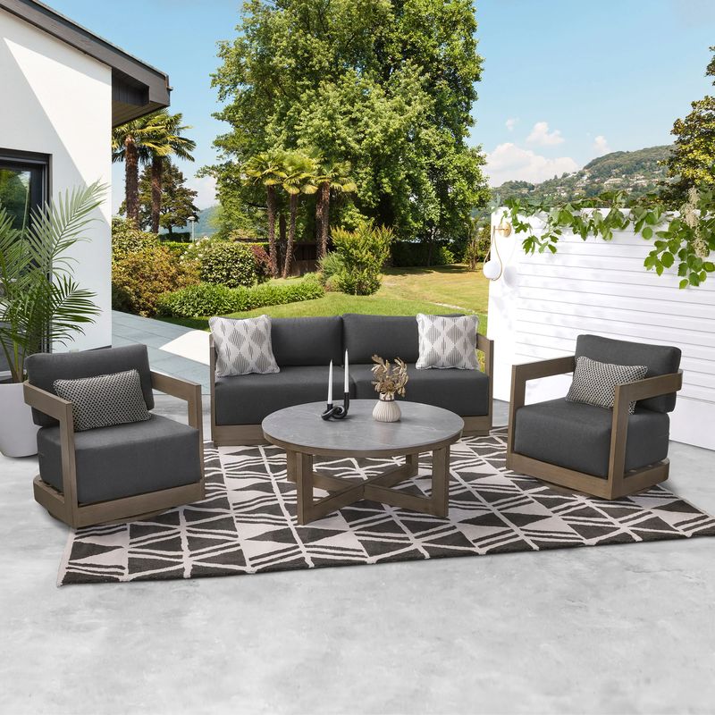 Agio Menorca 4pc Deep Seating Set Swivel Chairs