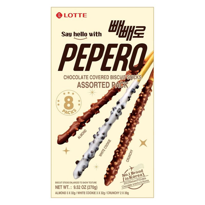 Pepero Variety Pack Biscuit Sticks 8 Pack 9.52 Ounce