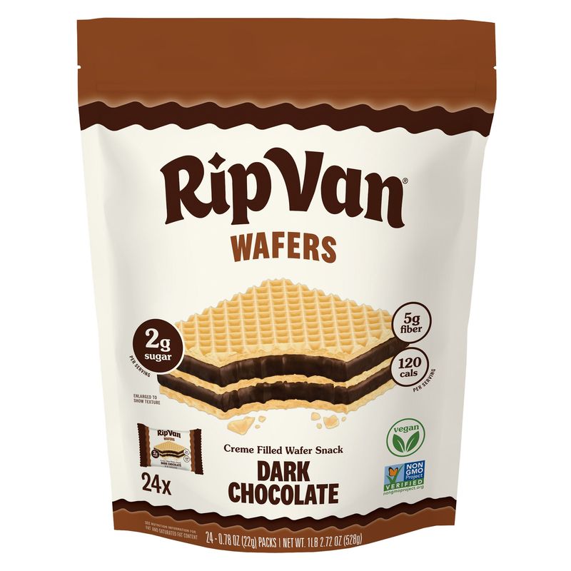 Rip Van Wafels Dark Chocolate Wafers 24 Count Bag