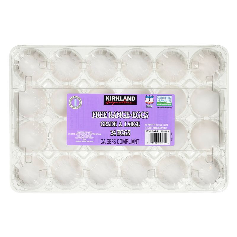 Kirkland Signature Free Range Large Eggs Usda Grade A 2 Dz