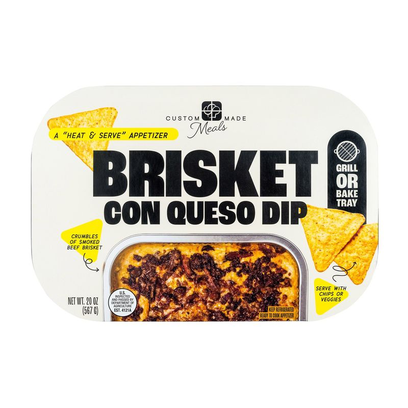 Custom Made Meals Brisket Con Queso Dip 20 Ounce Container