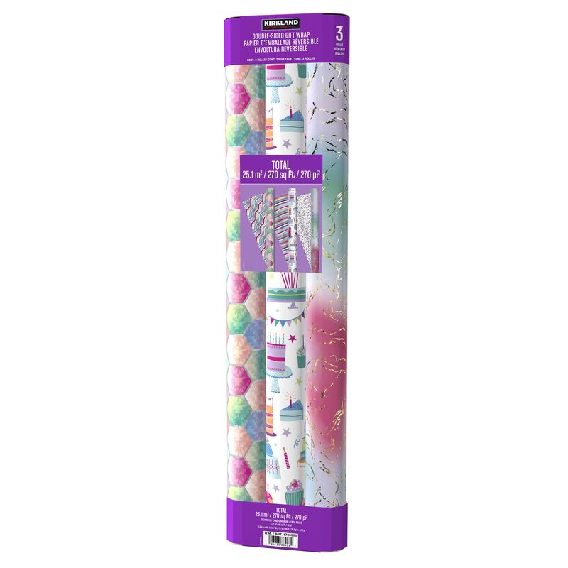 Kirkland Signature Everyday Gift Wrap 270 Sq. Feet Total
