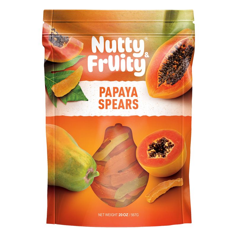 Nutty & Fruity Dried Papaya Slices 20 oz