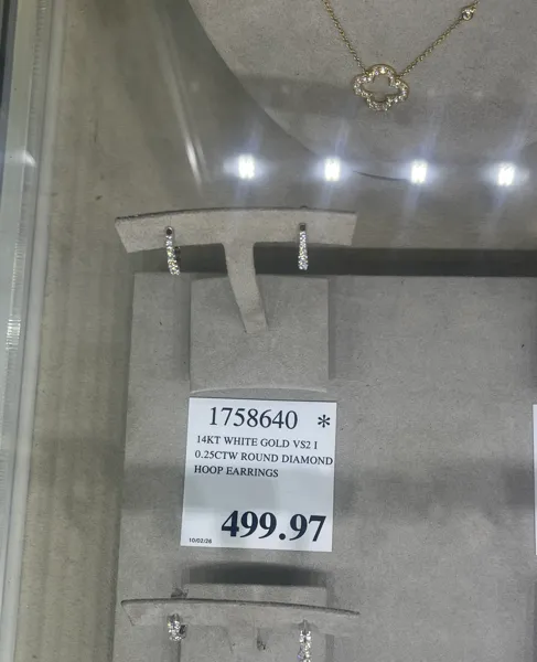 14kt White Gold Vs2 I 0.25ctw Round Diamond Hoop Earrings