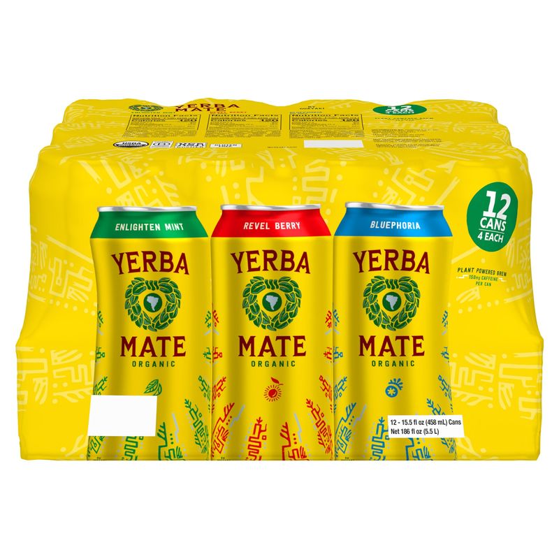 Organic Guayaki Yerba Mate Variety 12 Pack 15.5 oz Each