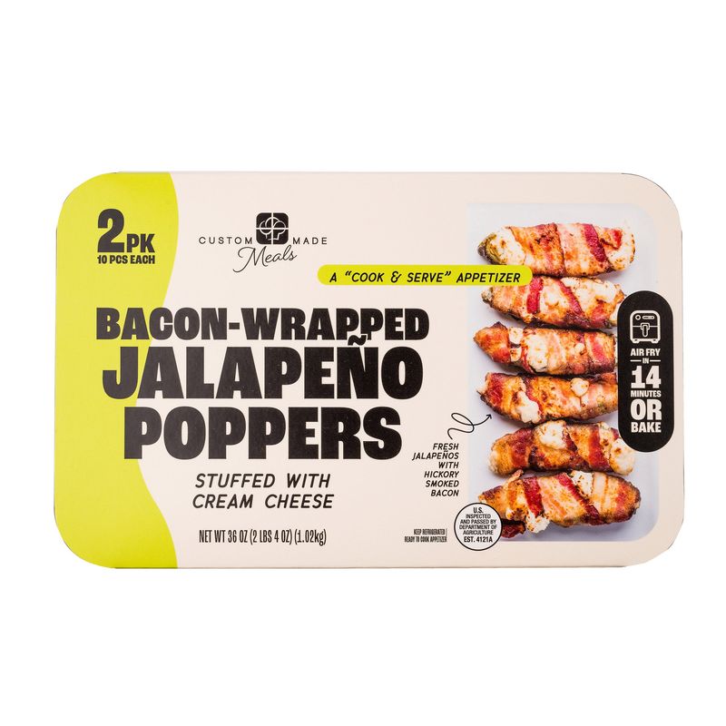Custom Made Meals Bacon Wrapped Jalapeno Poppers 36 oz