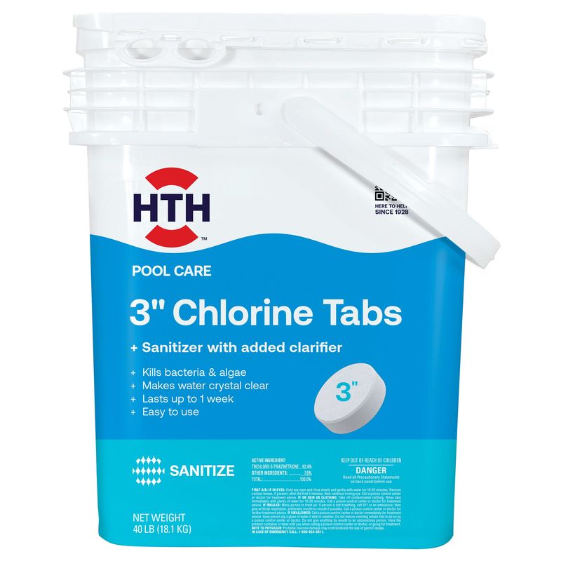 Hth 3¨ Chlorine Tablet For Pool Sanitization 40 Pounds #42065