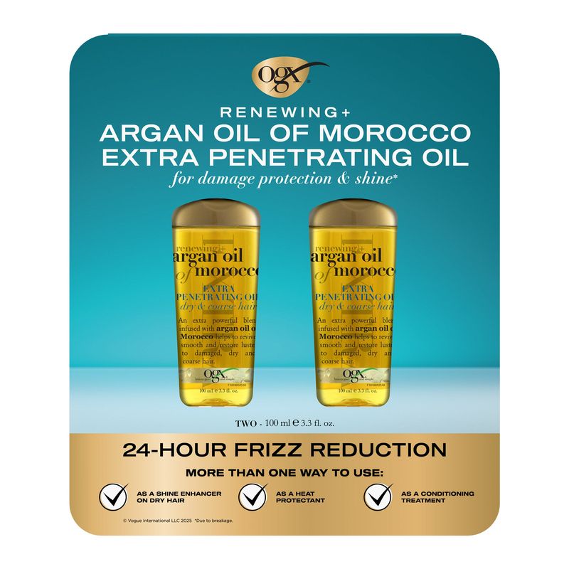 Ogx Renewing Argan Oil Hair Oil, 2/3.3 fl oz