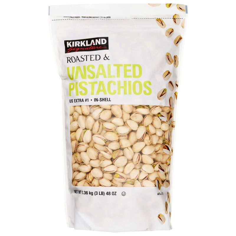 Kirkland Signature Unsalted Pistachios 48 Ounce Bag