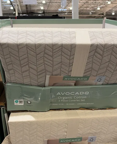 Avocado Coverlet Set Organic Cotton Percale 3 PC Queen