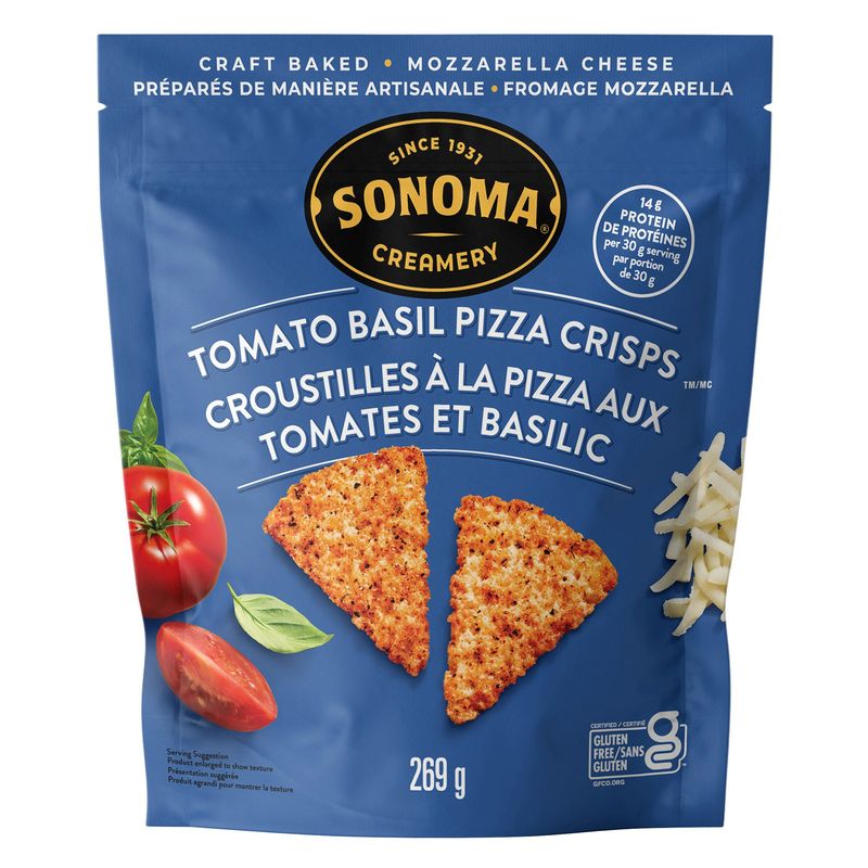 Sonoma Creamery Tomato Basil Crisps 9.5 Ounce Bag