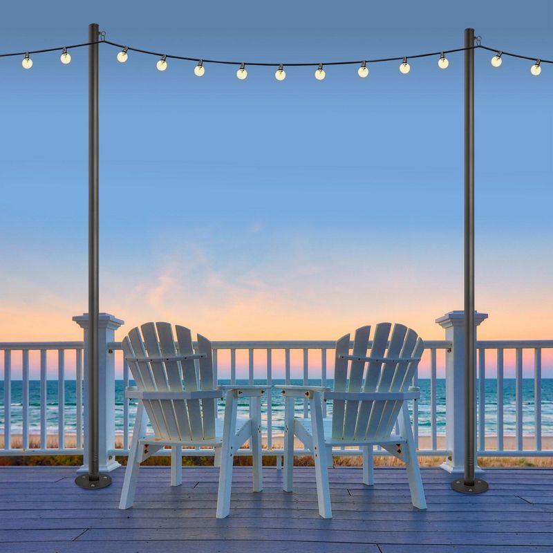 Excello 10 ft String Light Pole 2pk