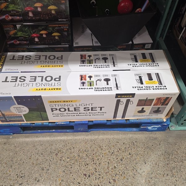 Excello 10 ft String Light Pole 2pk