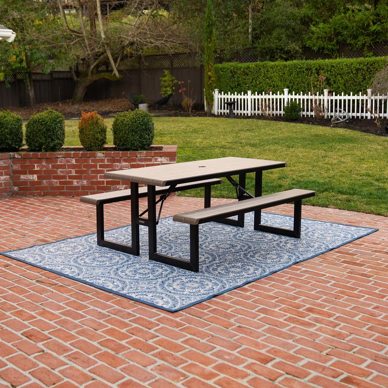 Lifetime Commercial Folding Picnic Table Exposed Frame