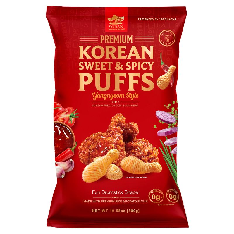 180 Snacks Sweet & Spicy Puffs 10.58 Ounces
