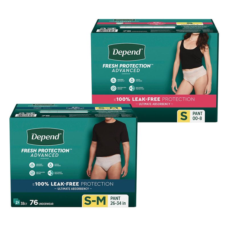 Depend Fresh Protection Advanced Men & Women Sm/S, 76ct